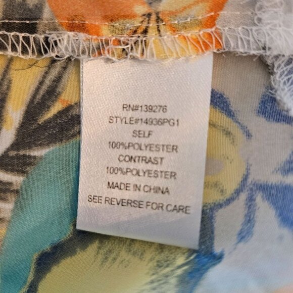 Daniel Rainn Sheer Green Floral Fairycore Boho V-Neck Tunic Tank, size medium - Picture 6 of 8